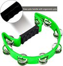 EastRock Tambourine,Metal Jingles Hand Held Percussion-Half Moon Tambourine for Kids, Adults, KTV, Party GREEN by TinyTreasures Baby Boutique