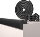 Baby Proof Edge Corner Protector, 6.56FT 0.47''Th L-Shape Furniture Corner & Edge Safety Bumpers with 6 Corners, Pre-Taped, Soft NBR Rubber Foam Desk Edge Cushion Wall Corner Protector（Black） by TinyTreasures Baby Boutique