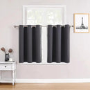 ChrisDowa Small Window Curtains for Kitchen and Bedroom - Grommet Short Thermal Insulated Room Darkening Curtains (2 Panels, Dark Grey, 34 x 36 Inch) by CozyNest Decor
