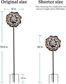Solar Wind Spinner, Outdoor Metal Wind Spinners with Light, Windmill Decor for Yard Garden, Ideal Gifts for Birthday, Housewarming, Mother's Day, Christmas (13" W x 74" H) by CozyNest Decor