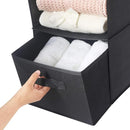 MAX Houser Hanging Shelf Closet Storage Organizer Removable Drawers ，Hanging Storage Organizer Hanging Sweater 2 Sock Underwear Drawers for Closet, Bedroom, Black by CozyNest Decor