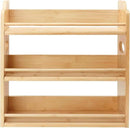 3 Tier Bamboo Spice Rack, Spice Rack Organizer, Seasoning Jars Rack Shelf Spice Organizer for Kitchen Counter or Wall Mounting, Bamboo Spice Storage Holder with handles Easy to Move by CozyNest Decor