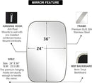 ANDY STAR Brushed Nickel Bathroom Mirror, Large 24x36’’ Brushed Nickel Metal Framed Oblong Wall Mirror, Modern Nickel Oval Vanity Mirror by CozyNest Decor