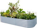 Vego garden Raised Garden Bed Kit, 17" Tall 10 in 1 Modular, Metal Planter Box for Vegetables, Flowers, Herbs, Sky Blue by GreenHaven Gardens
