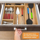 Bamboo Kitchen Drawer Organizer, Wooden Storage Box for Utensil Organizer Silverware Tray Cutlery Holder Flatware Containers - Multi-Use Deep Drawer Dividers Organizer for Bathroom, Jewelry, 12"6"2.5" by CozyNest Decor
