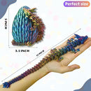 3PCS 3D Printed 12” Articulated Crystal Dragon Inside 5.1” Egg – Fantasy Collectible, Fidget Toy & Stocking Easter Basket Stuffers for Home & Office Decor (3PCS-Egg) by CozyNest Decor