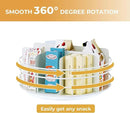Snack Organizer - Versatile Snack Storage, Lazy Susan with Convenient Grab-and-Go Design, Metal Snack Holder for Home, Office, Breakroom, 10.85" L x 10.85" W x 5" H (White) by CozyNest Decor