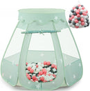 Baby Ball Pit for Toddler with 150 Balls, Kids Pop Up Play Tent for Girls, Princess Toys for Children Indoor & Outdoor Playhouse with Carry Bag (Celadon: Pink/White/Gray, 109x90cm/150 Balls) by TinyTreasures Baby Boutique