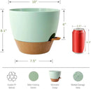 WOUSIWER 10 inch Self Watering Planters, 2 Pack Large Plastic Plant Pots with Deep Reservior and High Drainage Holes for Indoor Outdoor Plants and Flowers, Green with Terracotta by GreenHaven Gardens