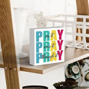 Office Decor for Women Christian Gifts Desk Bedroom Bible Verse Wall Art Inspirational Wooden Box - Pray on It Over It Through It by CozyNest Decor