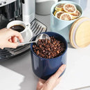 Sweejar Kitchen Canisters Ceramic Food Storage Jar, Stackable Containers with Airtight Seal Wooden Lid for Serving Coffee Bean, Flour, Tea, Spice and More - 39 Fl Oz (Navy) by CozyNest Decor