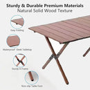 Folding Camping Table, 48Inch Lightweight Roll-Up Table Aluminum Low Portable Picnic Table with Carrying Bag for Outdoor, Beach, Picnic, Backyards, BBQ and Party Walnut Color by GreenHaven Gardens
