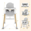 3 in 1 High Chairs for Babies and Toddlers, Convertible High Chair, High Chair with Foot Rest and Double Tray, Easy to Clean, Compact and Versatile, Perfect for Growing Kids, Gray by TinyTreasures Baby Boutique