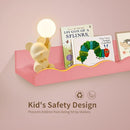 Nursery Book Shelves, 4 Pack Pink Floating Shelves for Wall, Wood Scalloped Shelves for Storage Books, Wall Book Shelf for Kids Rooms, Bedroom, Toddler Room, Baby Room, Nursery Decor by TinyTreasures Baby Boutique