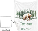 Personalized Baby Crib Bedding Set, 5-Piece Brown Bear Design Baby Crib Sets with Custom Name, Toddler Double Layer Blanket Fitted Sheets Changing Pad Cover Rug Wall Art Set, Charming Nursery Decor by TinyTreasures Baby Boutique