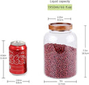 Large Glass Food Canisters, 66 FL OZ(1950ml) Kitchen Serving Stoarge Container with Airtight Acacia Lids, Cereal Dispenser Jars for Spaghetti Pasta, Powder, Spice, Tea, Coffee(7.6inch high) by CozyNest Decor