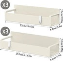 6 Pack Magnetic Spice Rack Organizer for Refrigerator and Oven, Cream White Fridge Organizers and Storage for Kitchen by CozyNest Decor