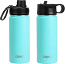 DRINCO Stainless Steel Water Bottle Spout Lid Vacuum Insulated Double Wall Water Bottle Wide Mouth (40oz 32oz 22oz 18oz 14oz) Leak Proof Keeps Cold or Hot (18 oz, 18oz Teal) by CozyNest Decor