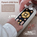 Nueplay Baby TV Remote Control Toy with Silicone Teether Cover, Toddler Realistic Controller, Early Number Learning in 3 Languages (English, Spanish & French), Preschool Girls Toys 6, 12, 18 Months by TinyTreasures Baby Boutique