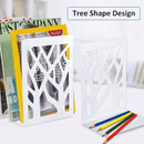 Book Ends, Bookends, Bookends for Shelves, Bookend, Book Ends for Heavy Books, White Metal Book Shelf Holder Home Decorative, Book Stoppers for Shelves, Bookend Supports 2 Pair by CozyNest Decor