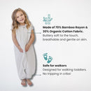Tealbee DREAMSUIT: Toddler Sleep Sack with Feet 2T 3T - 0.8 TOG Lightweight Baby Wearable Blanket for Walkers - Rayon Made from Bamboo, Organic Cotton Sleeping Bag (2T-3T) - Dash by TinyTreasures Baby Boutique