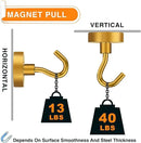 MIKEDE Magnetic Hooks Heavy Duty, 40 Lbs Magnet with Hooks for Cruise Cabins, Strong Magnets Neodymium for Hanging, Magnetic Wall Hooks for Refrigerator, Locker, Workplace(Yellow, 10 Pack) by CozyNest Decor