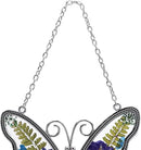Laraine Butterfly Suncatcher with Pressed Colourful Flower Wings Mom Mother's Day Butterfly Glass Wind Chime Ornament Charm with Metal Heart Gifts for Mom Grandma Birthday (Purple Mom) by GreenHaven Gardens