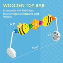 IMPRESA Wooden Baby Arch Toy Attachment Compatible with Baby Bjorn Bouncer - Medium Honey Bee - Bouncer Attachment Bar with Spinning Bee Toys - Stimulates Motor Skills & Hand-Eye Coordination by TinyTreasures Baby Boutique