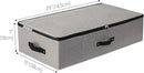 2PCS Foldable Under Bed Storage Container with Plastic Support Liner, Handles, Zipper lid, Sweater Pillow Blankets ClothesStorage Organizer for Bedroom and Closet, 29×15×7inch, Dark Grey by CozyNest Decor