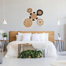 Tebie At Home Boho Wall Art - Boho Wall Baskets Decor - Handmade Set of 5 Woven Baskets With Seagrass - Flat Elegant Art for Farmhouse and Rattan Decor for Living Room, Bedroom and Office by CozyNest Decor