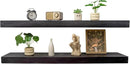 Floating Shelves 3 inch Thick for Wall Set of 2,Solid Pine Wood Wall Mount Shelf for Kitchen Living Room Bedroom Bathroom,8" D x 60" L x 3" H-Black by CozyNest Decor