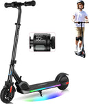 Caroma Electric Scooter for Kids Ages 6-12,150W/180WMotor,10 MPH Max Speed & 7 Miles,Colorful Lights,Adjustable Height & Speed,LED Display,Foldable Kids Electric Scooter 132 Lbs Max Load,Idea Gift by TinyTreasures Baby Boutique