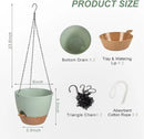 Hanging Planters for Indoor Outdoor Plants, 2 Pack Self Watering Hanging Pot with Drainage Holes & Removable Tray (Green, 6'') by GreenHaven Gardens