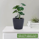 Dexceder 11x10 Inches Self Watering Planter Indoor Outdoor, Inner Pot Design, Thickened Table Flower Plant Pot with Water Level Indicator (Slate Gray Matte) by CozyNest Decor