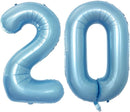 GOER Number 20 Balloons for 20th Birthday Party Decorations,42 Inch Jumbo Foil Helium Balloons for 20th Anniversary (Light Blue) by TinyTreasures Baby Boutique
