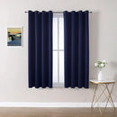 ChrisDowa Grommet Blackout Curtains for Bedroom and Living Room - 2 Panels Set Thermal Insulated Room Darkening Curtains (Navy Blue, 52W x 45L) by CozyNest Decor