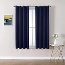 ChrisDowa Grommet Blackout Curtains for Bedroom and Living Room - 2 Panels Set Thermal Insulated Room Darkening Curtains (Navy Blue, 52W x 54L) by CozyNest Decor