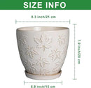 Ceramic Pots for Plants - 8 Inch Plant Pot with Drainage Hole and Saucer Large Planter Pot for Indoor Plants Outdoor Modern Flower Pot Home Decor White by CozyNest Decor