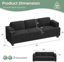 Sofa, 89" 3-Seater Deep Seat Sofa, Modern Comfy Couches for Living Room Apartment Lounge, Dark Grey Chenille by CozyNest Decor