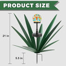 Enlarge Metal Plants Tequila Rustic Sculpture, Outdoor Patio Yard, Home Decor Hand Painted Agave Garden Statue, Outdoor Lawn Ornaments Yard Stakes for Mom Gift (1 Solar Green) by GreenHaven Gardens