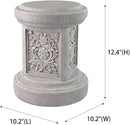 Classic Statuary Stand Garden Pedestal Sculpture Decor Plinth Base Riser, Outdoor or Indoor Resin Statuary Pedestal, 12.6"(H) x 9.5"(L) x 9.5"(W) (Round) by GreenHaven Gardens