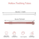 Fu Store Hollow Teether Tube Chew Straw Sensory Toy for Infant Toddlers Silicone Tubes Teething Toys for Babies 3-12 Months 0-36 Months Gifts Learning Developmental Toys BPA Free Freezable 6 Pack by TinyTreasures Baby Boutique