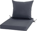 24x24 Inch Outdoor Cushions for Patio Furniture, Waterproof Outdoor Chair Cushions w/Fade-Resistant, Removable & Machine-Washable Covers, Deep Seat Sofa/Couch Pads Replacement, Dark Grey by GreenHaven Gardens