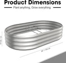 5x3x1ft Oval Galvanized Raised Garden Bed Outdoor 9-in-1 Large Metal Modular Planter Box Raised Beds for Gardening,Vegetables,Fruits,Flowers & Herbs (Silver) by GreenHaven Gardens