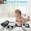 Cawgug Black and White High Contrast Baby Toys for Newborn Brain Development Tummy Time Soft Book Babies 0-3 6-12 Months Montessori Learning Activities Infant and Sensory Visual Stimulation Toys by TinyTreasures Baby Boutique