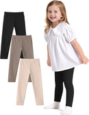 Witwot 3 Pack Baby Girls Leggings Toddler Kids Soft Cotton Pants Size 18M-5T by TinyTreasures Baby Boutique
