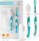 Cherish Baby Care Baby Toothbrush & Toddler Toothbrush Set (0-2 Years) - BPA-Free & Safety-Tested, 2023 Award Winner, Food-Grade Silicone (Teal) by TinyTreasures Baby Boutique
