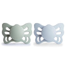 FRIGG Butterfly Anatomical SilkySoft Silicone Baby Pacifier | Made in Denmark | BPA-Free (Sage/Powder Blue, 0-6 Months) by TinyTreasures Baby Boutique