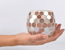 Votive Candle Holder Tea Lights - Glass Candle Holders, Mosaic Tealight Candle Holder, Candle Jar Cup for Wedding Centerpiece Party Table Decorations, Valentines Day Decor by CozyNest Decor
