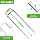 5 Inch 50pack Landscape Staples Galvanized Garden Stakes,12 Gauge Heavy Duty Garden Pins for Fences, Lawns, Weed Barriers and Landscape Fabrics, Irrigation Hose,Yard Lawn, Landscape Fabric. by GreenHaven Gardens